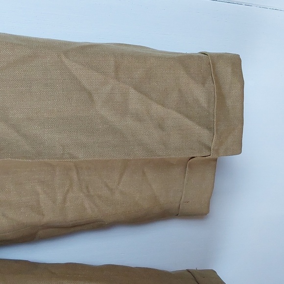 Bachrach Mens Tan Pleated /Cuffed Hem Dress  Office Trousers Silk Wool Sz.35X30 - Picture 3 of 13